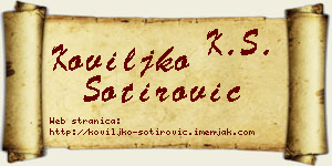 Koviljko Sotirović vizit kartica